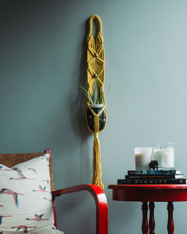 Somoto Macrame Plant Holder | Yellow