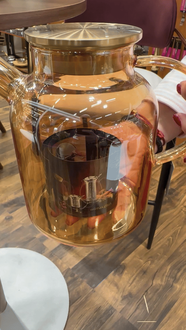 Amber Thermo Glass Teapot | High Temperature & Shock Resistant (54 fl.oz.)