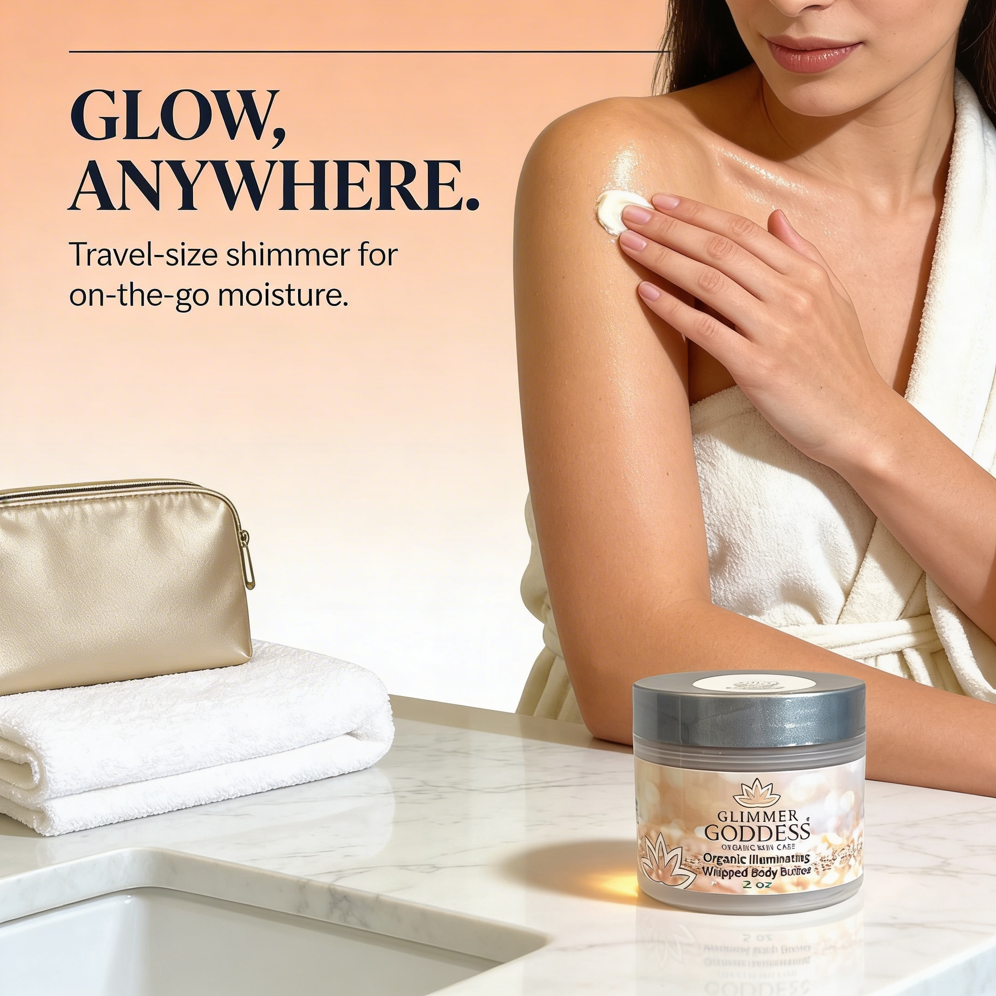 Organic Shimmer Body Butter – Travel Size (2oz)