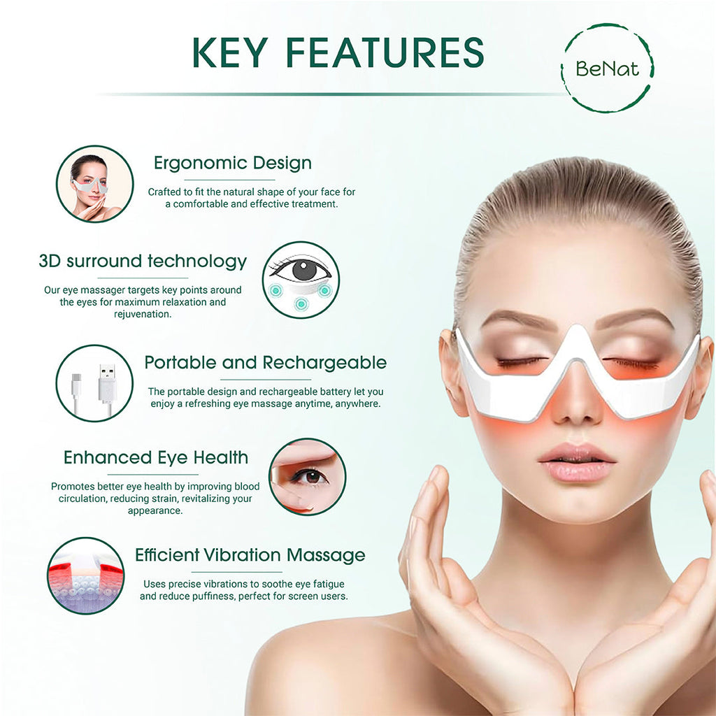 Under-Eye Red Light Therapy Skin Rejuvenation & Relaxation Massager