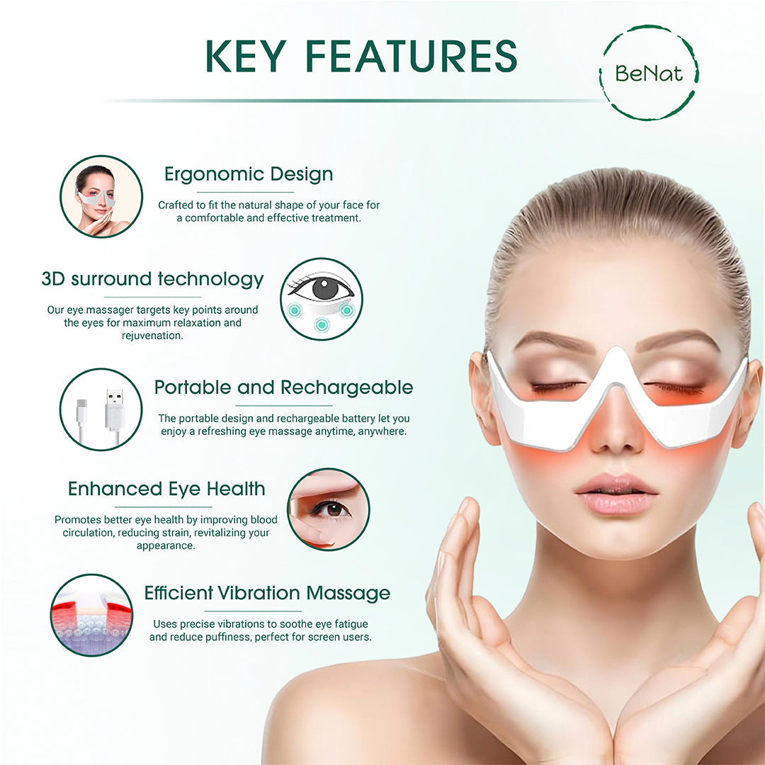 Under-Eye Red Light Therapy Skin Rejuvenation & Relaxation Massager