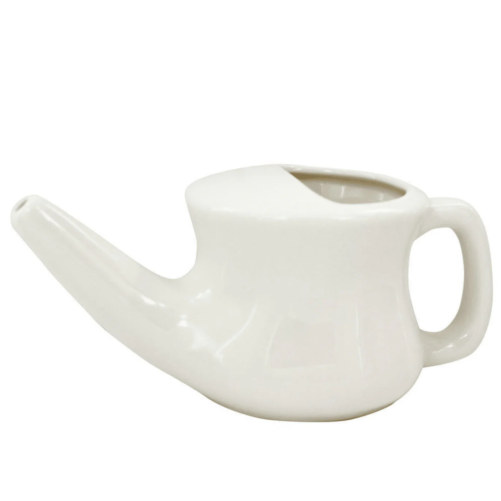 Ceramic Ayurvedic Nasal Cleansing Neti Pot for Sinus Health