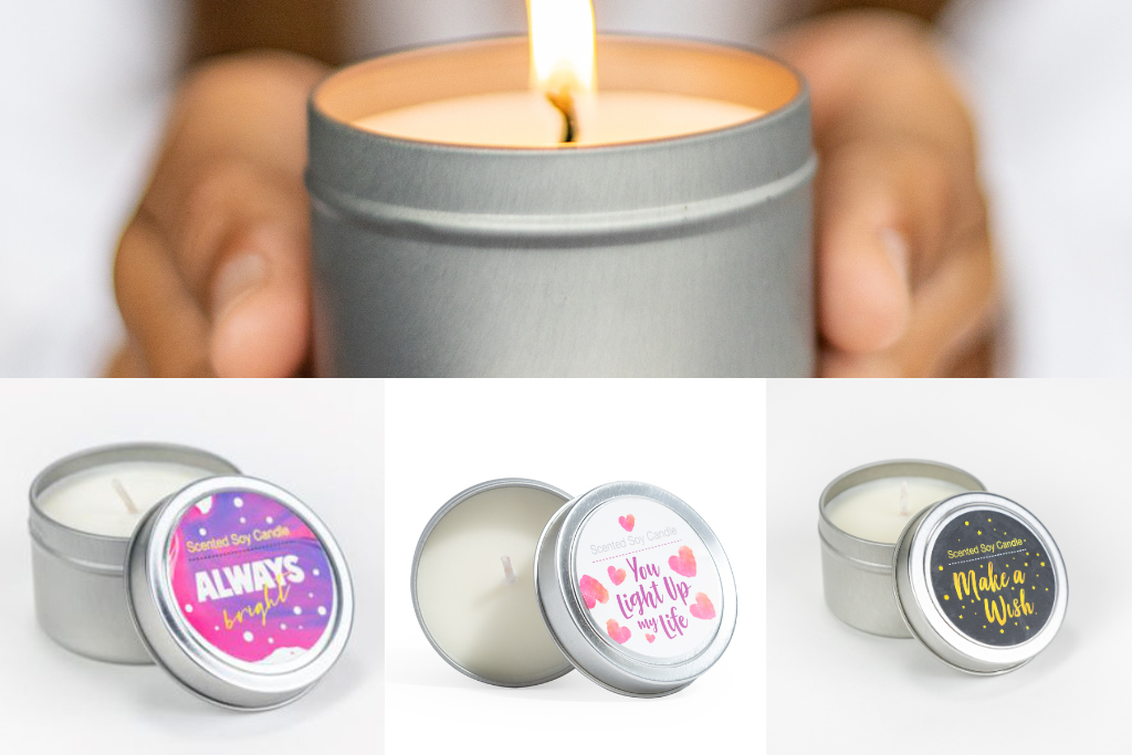 Trio of Tin Soy Candles - Bergamot & Lavender Essential Oils