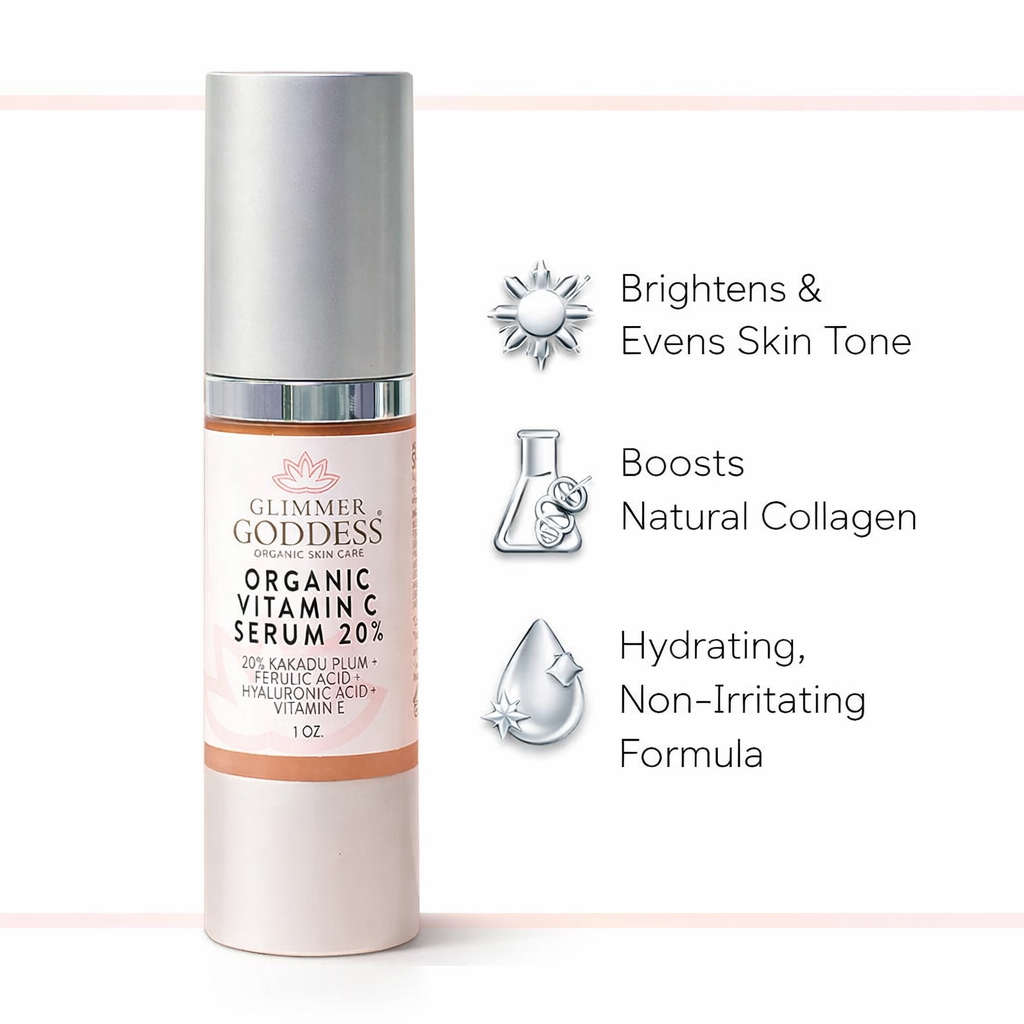 Organic Vitamin C Serum – Brightening Treatment with Hyaluronic & Ferulic Acid