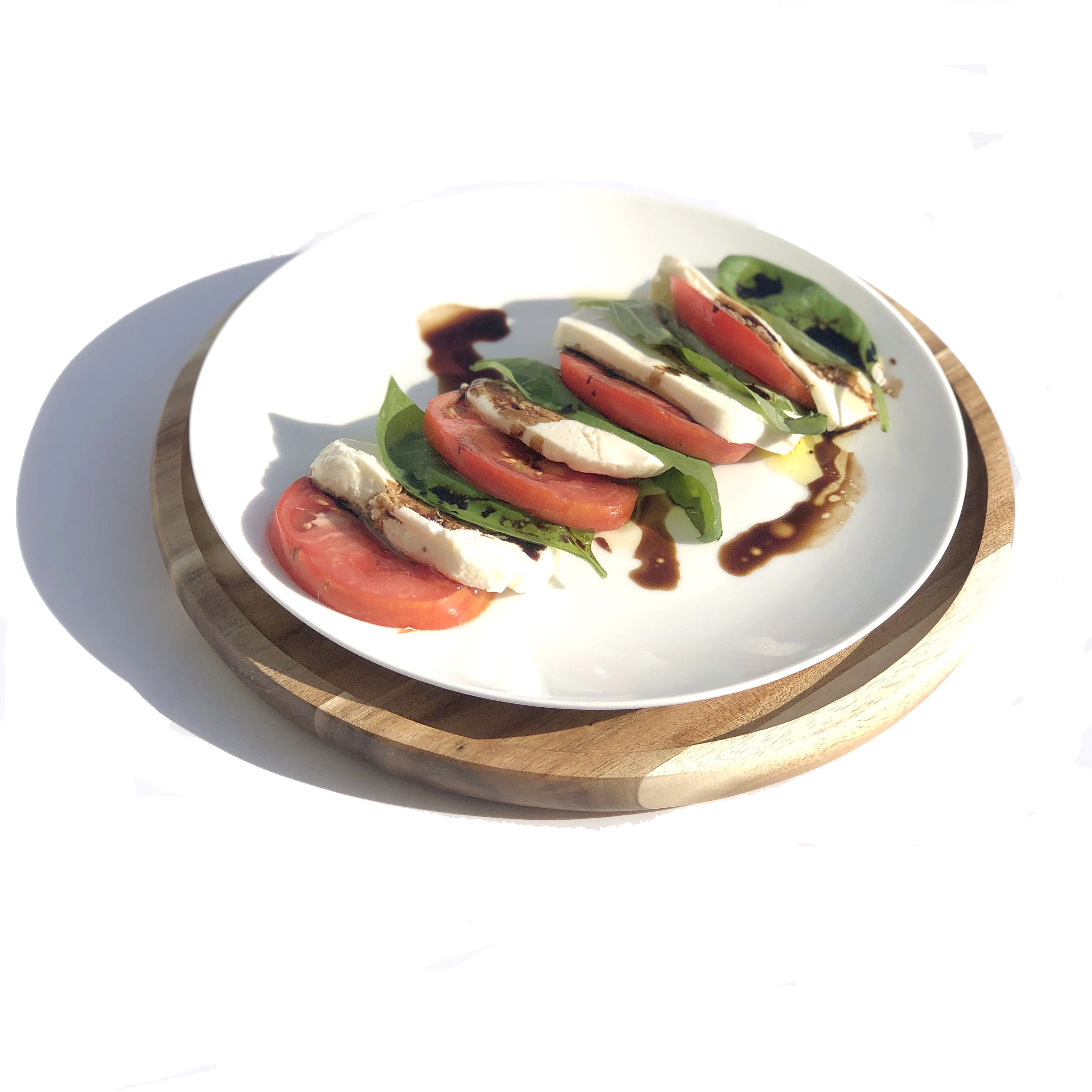 Acacia Wood and Fine Porcelain Round Plate Setting