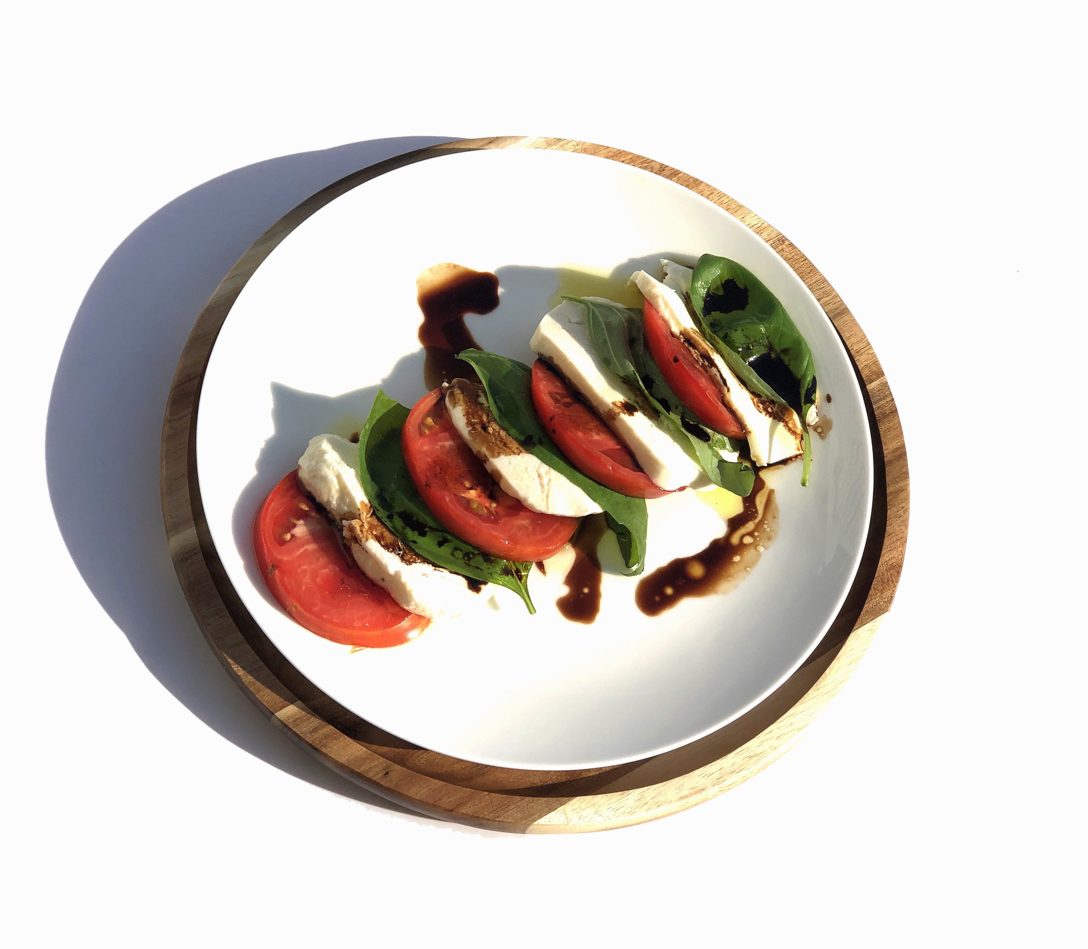 Acacia Wood and Fine Porcelain Round Plate Setting