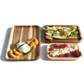 3 Rectangle Acacia Platters Party Serving Set (12”, 10” & 8”)