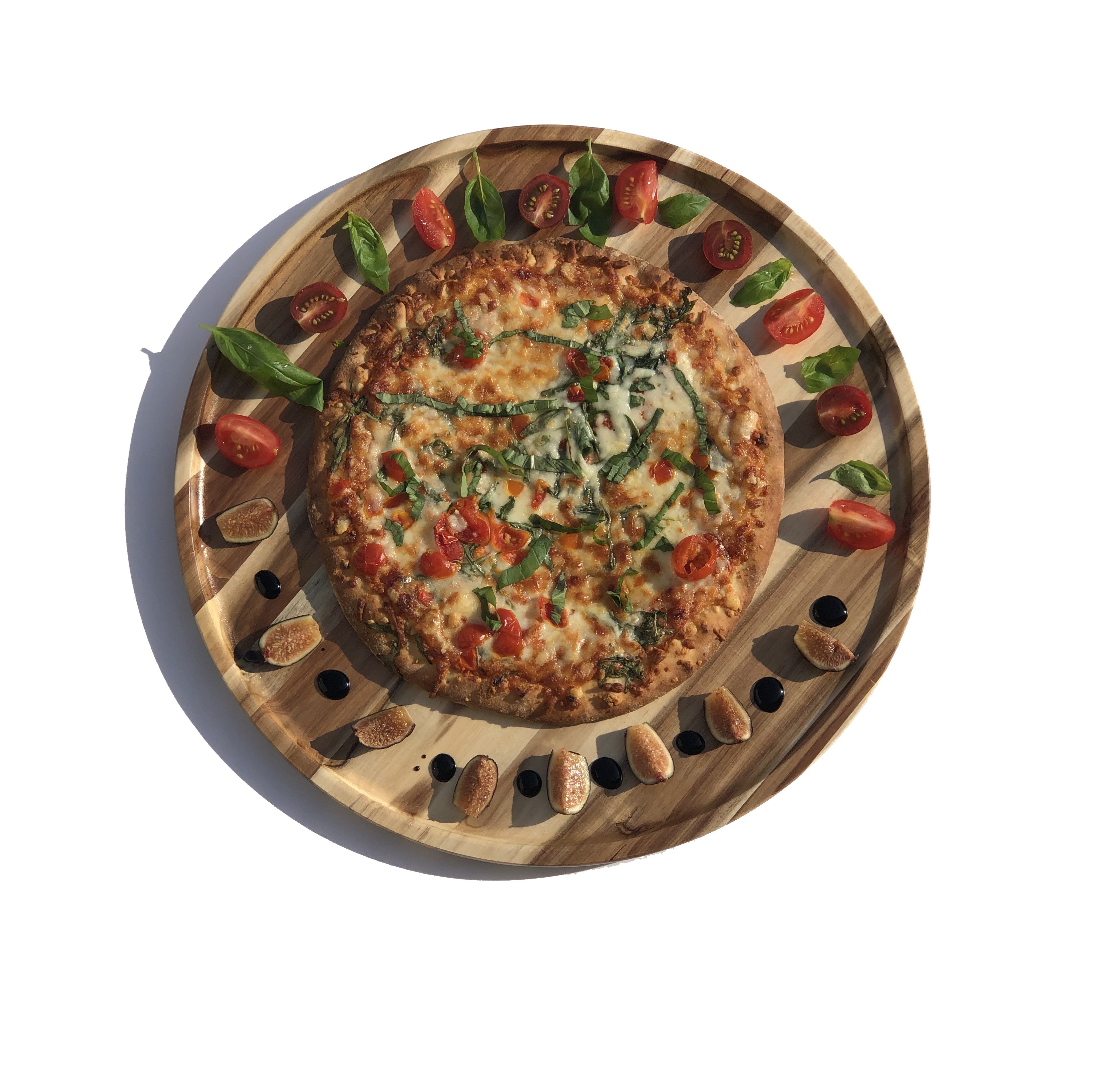 2 Large-sized Acacia Platters for Pizza and Salad Party Serving Set