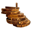 Olive Wood Coaster Set with Holder (7 Pcs)