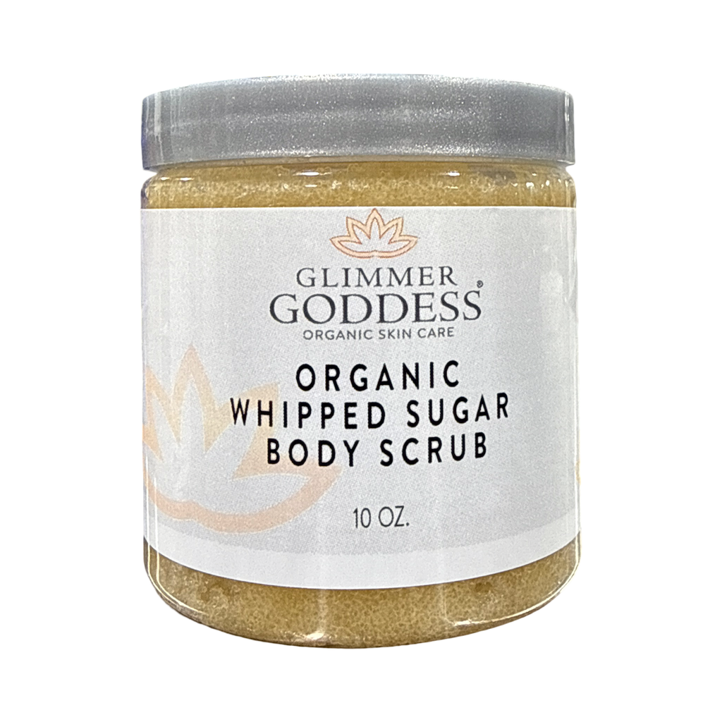 Organic Whipped Sugar Body Scrub – Crepey Skin Treatment & Exfoliator (10oz)