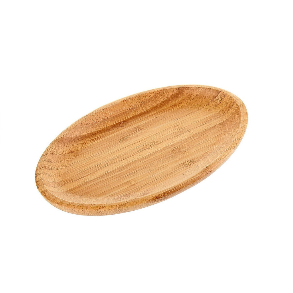 SET OF 3 OVAL BAMBOO PLATTERS
