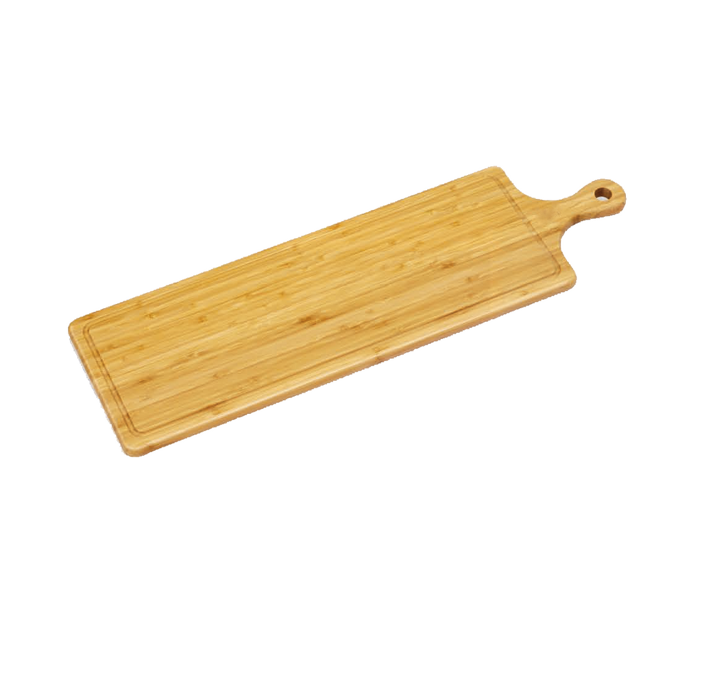 SET OF 2 LONG BAMBOO SERVING BOARDS WITH HANDLE