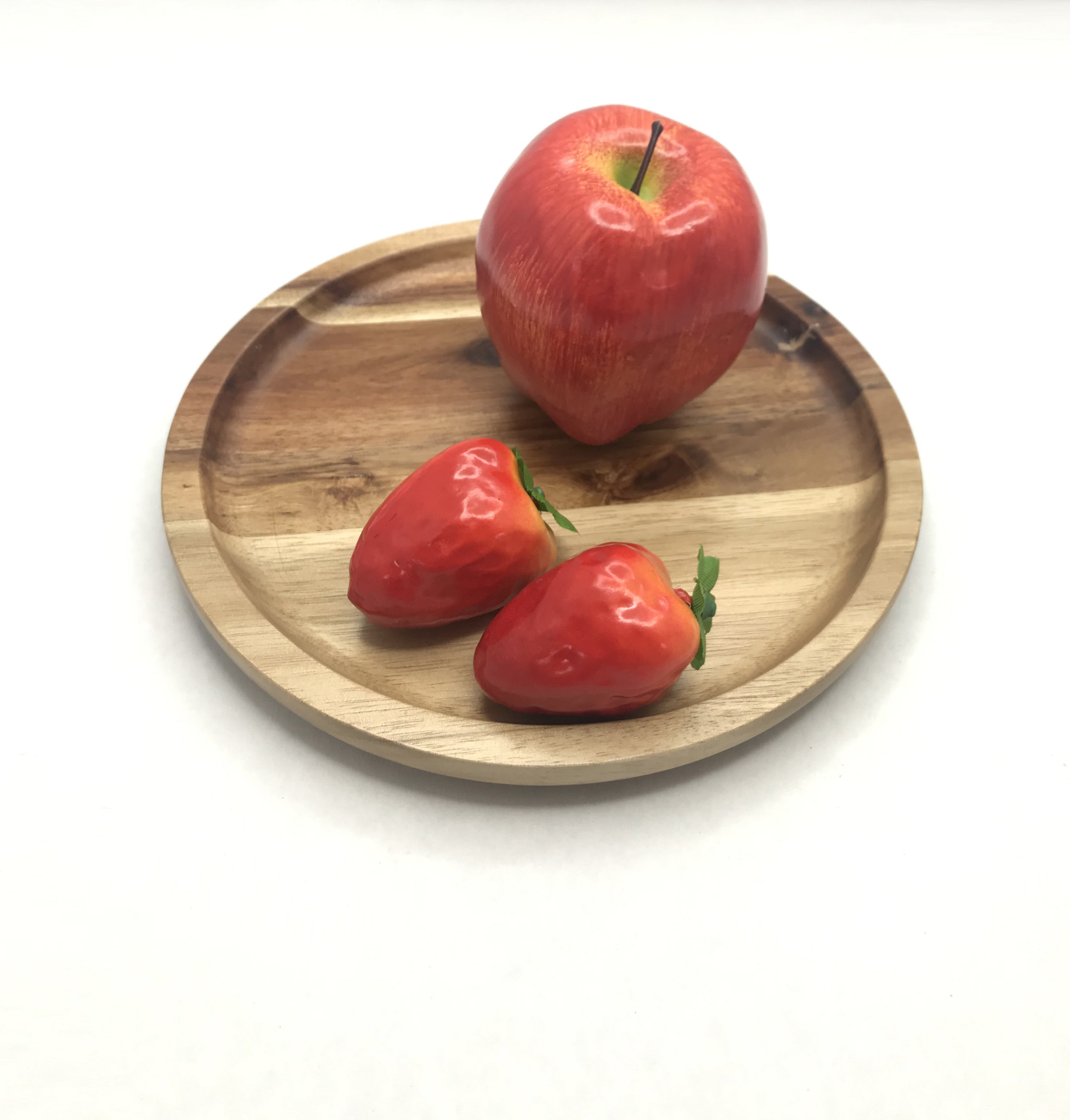 Zavis Green Acacia Wood Round Stackable Plate / Platter