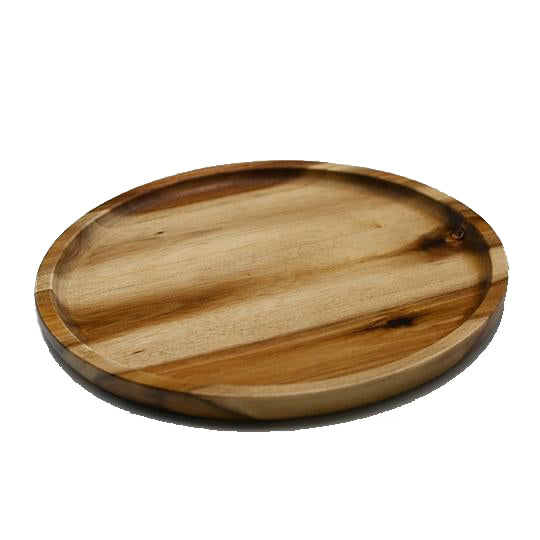 Zavis Green Acacia Wood Round Stackable Plate / Platter (Set fo 3)