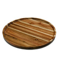 Zavis Green Acacia Wood Round Stackable Plate / Platter - 14" Inch