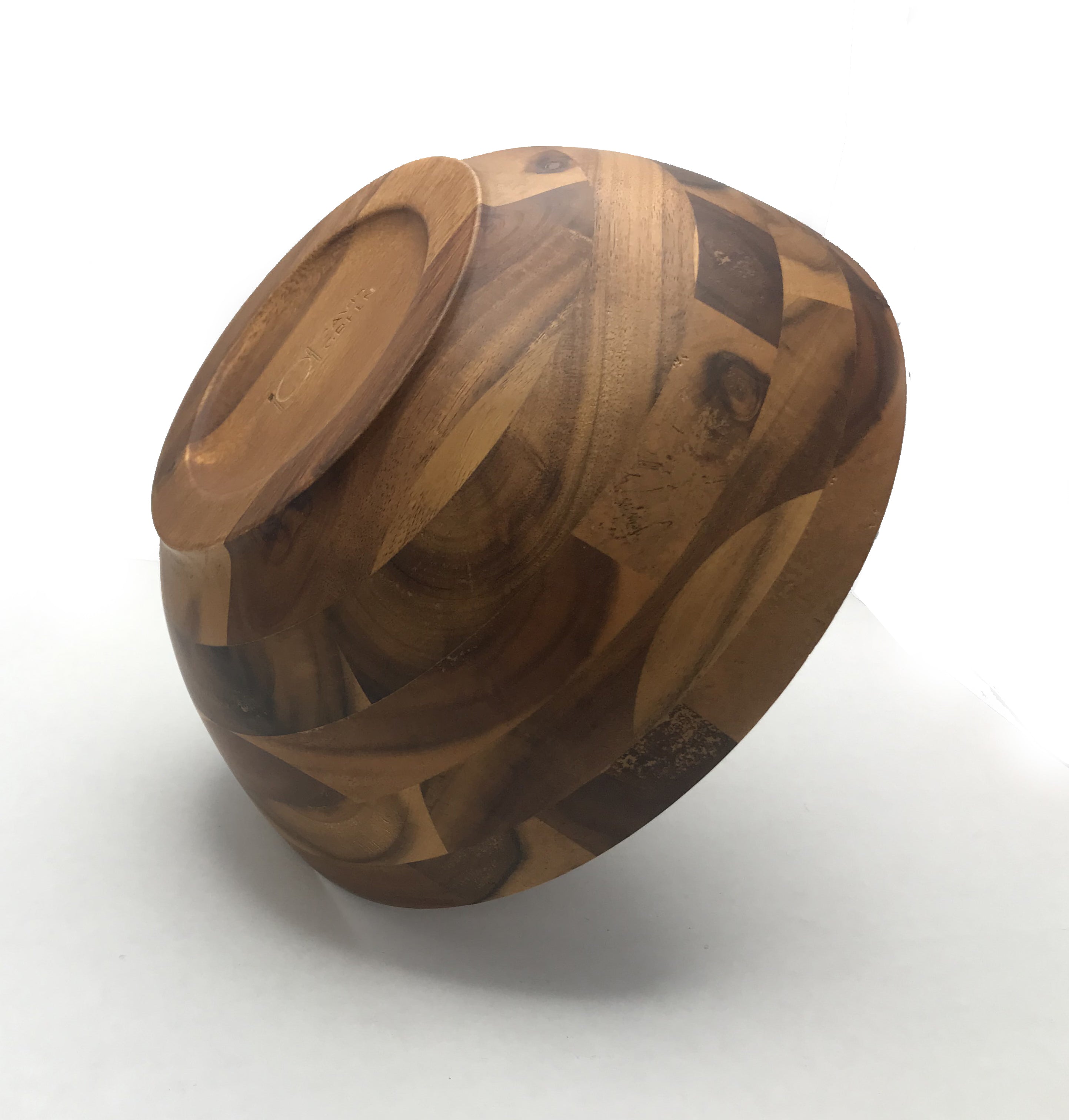Zavis Green Acacia Wood Round Salad Bowl - 10" (Set of 6)