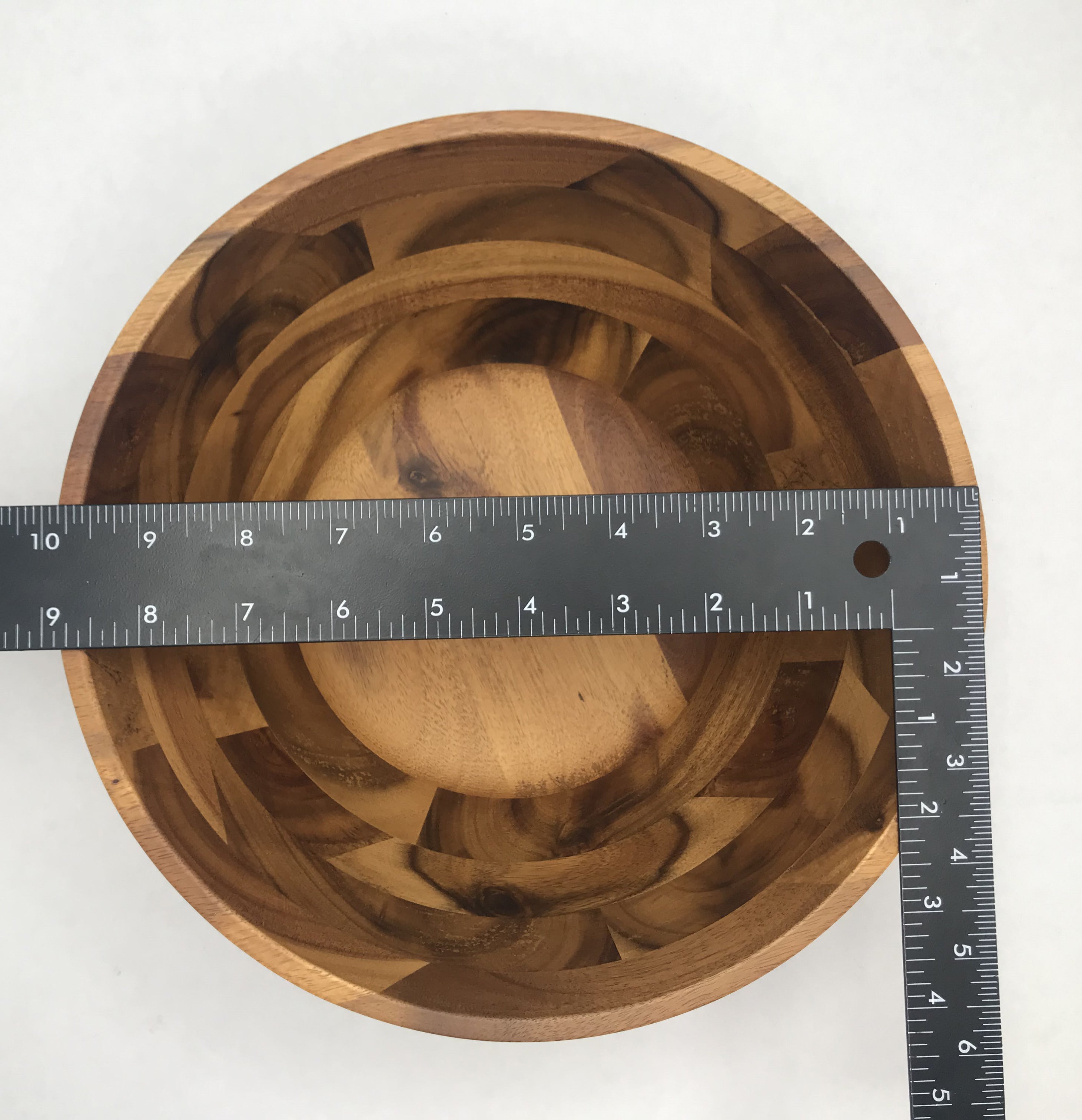 Zavis Green Acacia Wood Round Salad Bowl - 10" (Set of 6)