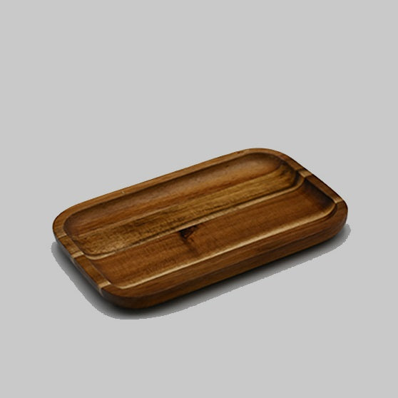 Zavis Green Acacia Wood Serving rectangle Stackable Tray / Dish