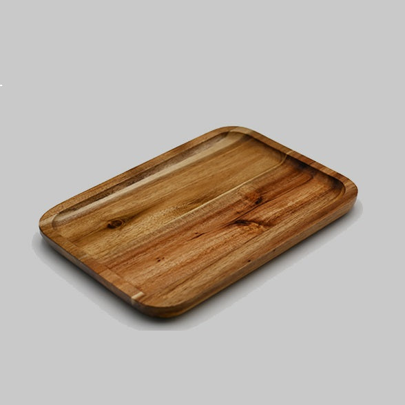 Zavis Green Acacia Wood Serving Rectangle Stackable Tray / Dish