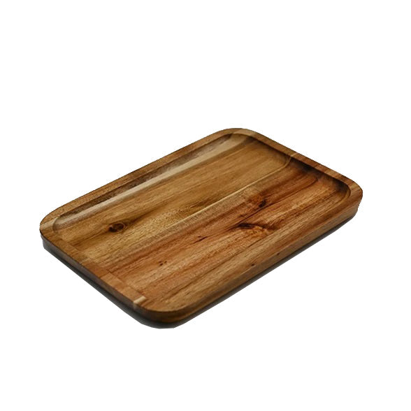 Zavis Green Acacia Wood Serving Rectangle Stackable Tray / Dish (Set of 3)