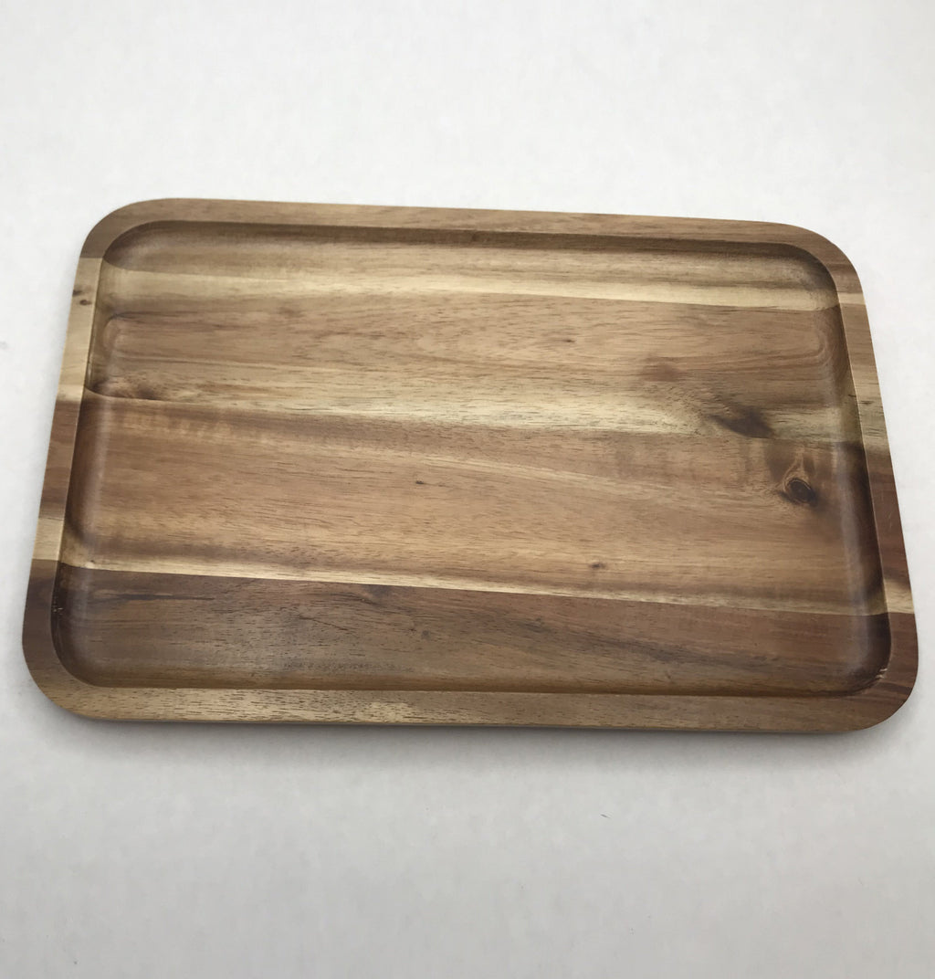 Zavis Green Acacia Wood Serving rectangle Stackable Tray / Dish (Set of 3)