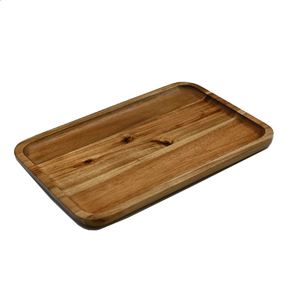 Zavis Green Acacia Wood Serving rectangle Stackable Tray / Dish (Set of 3)