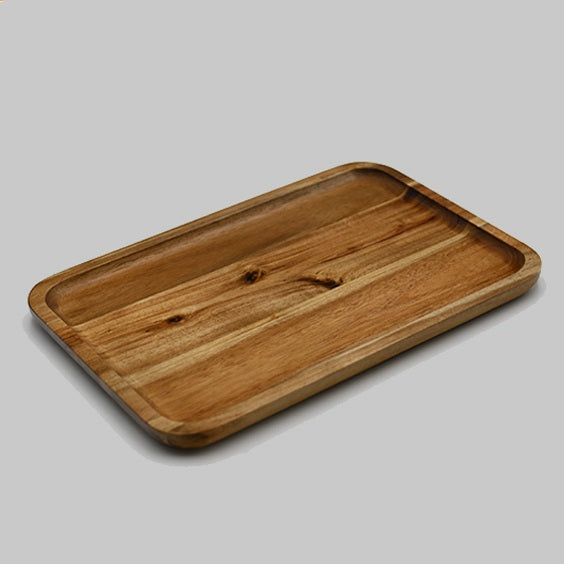 Zavis Green Acacia Wood Serving rectangle Stackable Tray / Dish