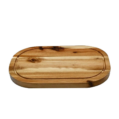 Zavis Green Acacia Wood Serving Rounded Cutting Board With Juice Groove