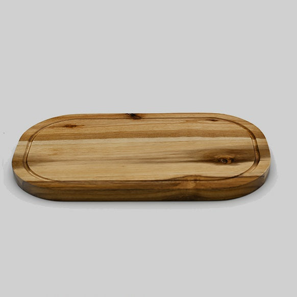 Zavis Green Acacia Wood Serving Rounded Cutting Board With Juice Groove