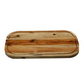 Zavis Green Acacia Wood Serving Rounded Cutting Board with Juice Groove