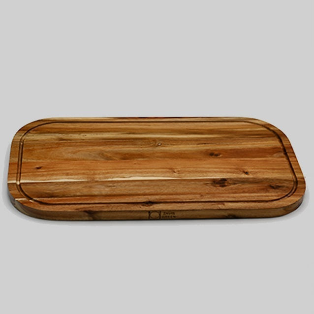 Zavis Green Acacia Wood Serving Rounded Cutting Board With Juice Groove (Set of 3)
