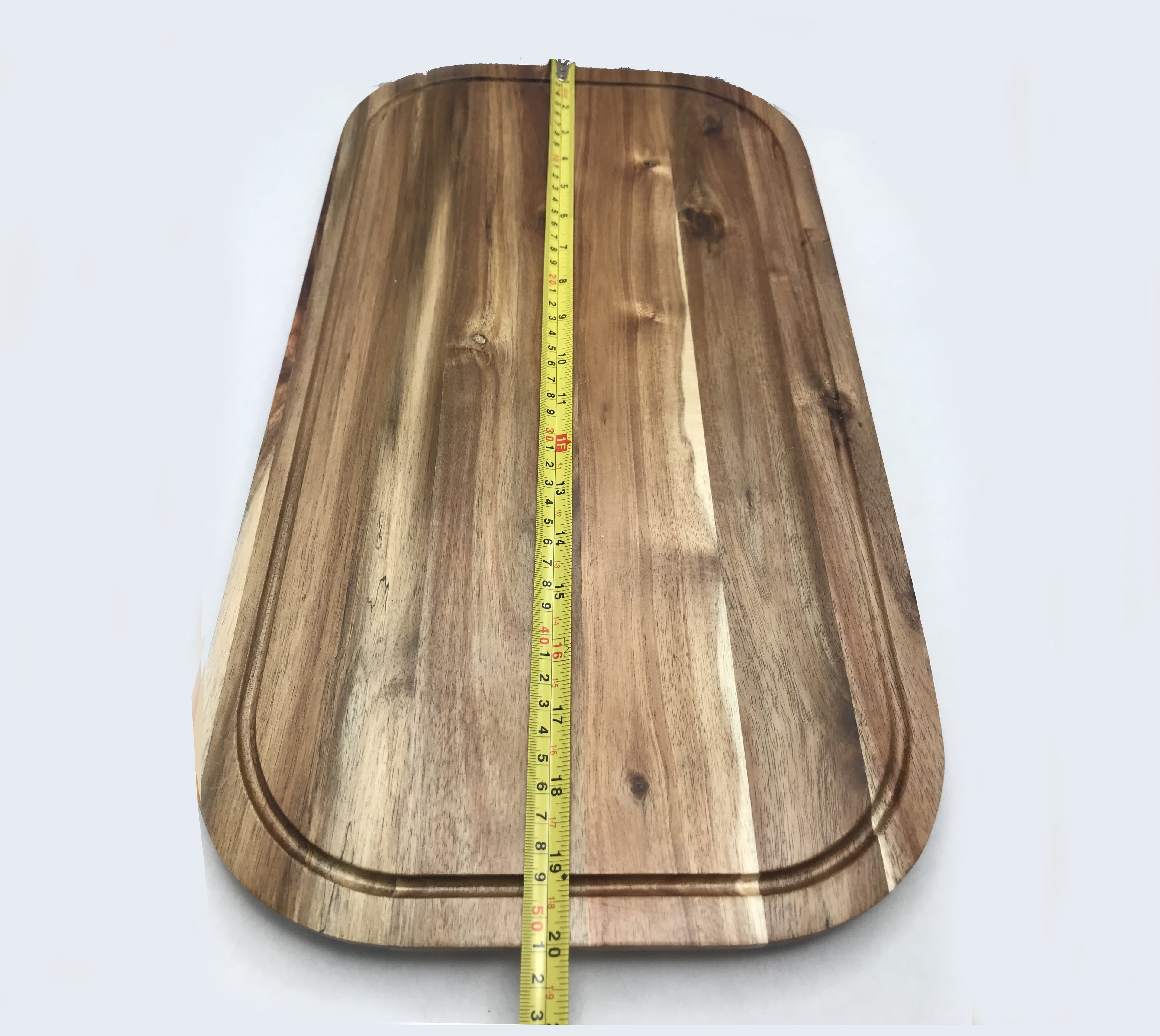 Zavis Green Acacia Wood Serving Rounded Cutting Board With Juice Groove (Set of 3)