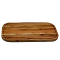 Zavis Green Acacia Wood Serving Rounded Cutting Board With Juice Groove | 20" X 11" Inch