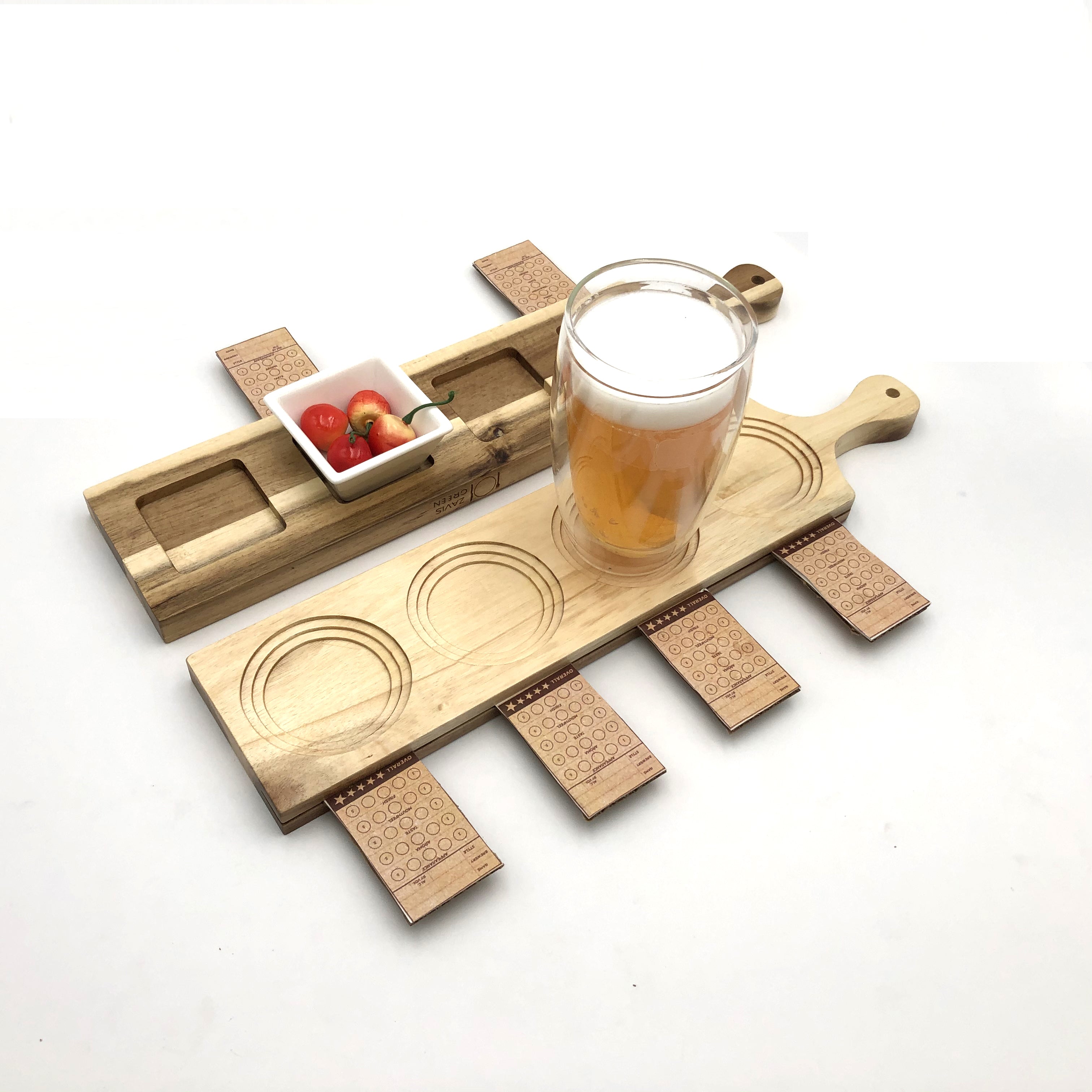 Zavis Green Acacia Wood 4 Hole Double-Sided Flight Board