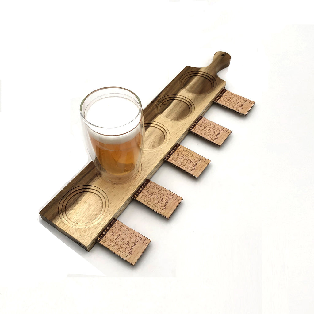 Zavis Green Acacia Wood 5 Hole Double-Sided Flight Board (Set of 3)