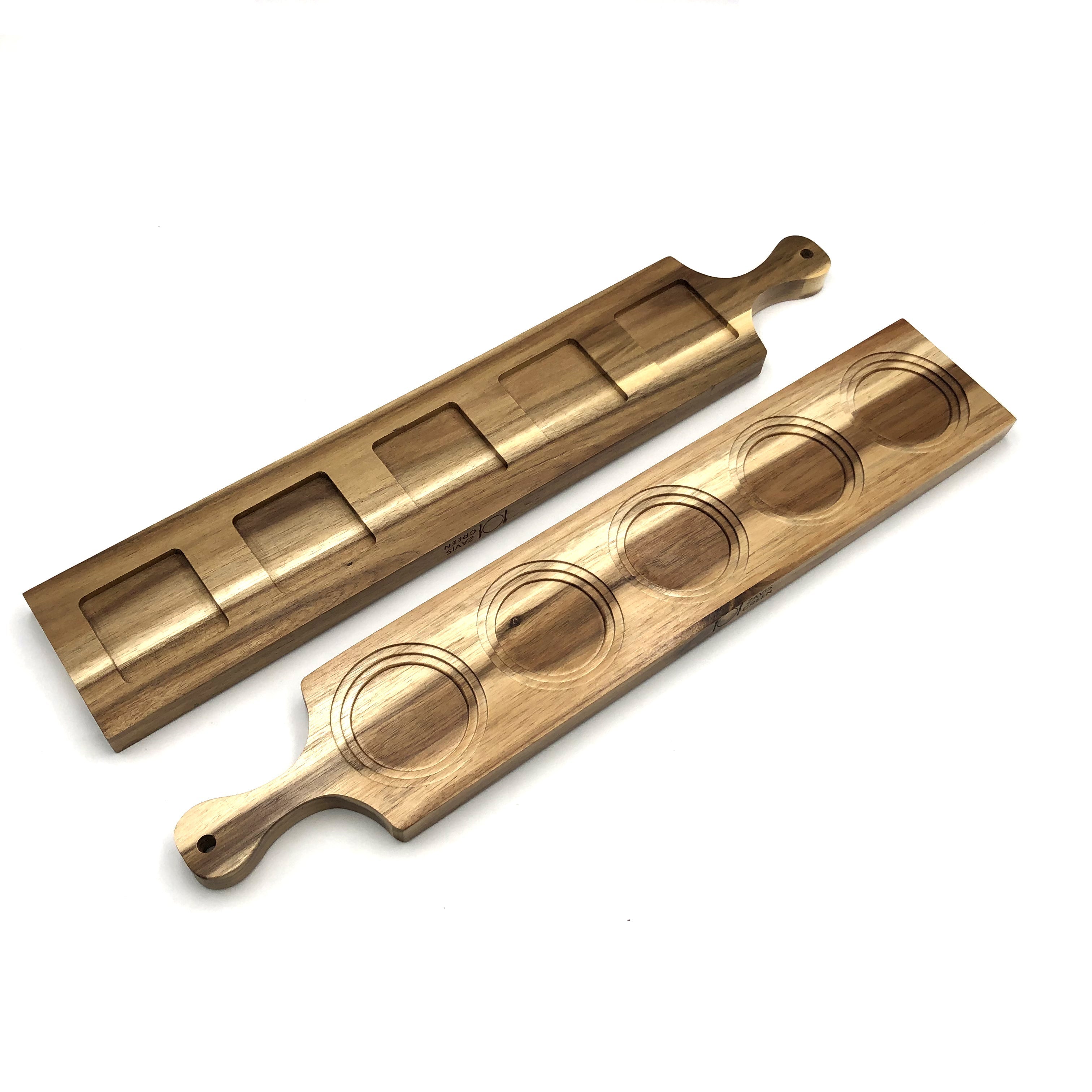 Zavis Green Acacia Wood 5 Hole Double-Sided Flight Board (Set of 3)