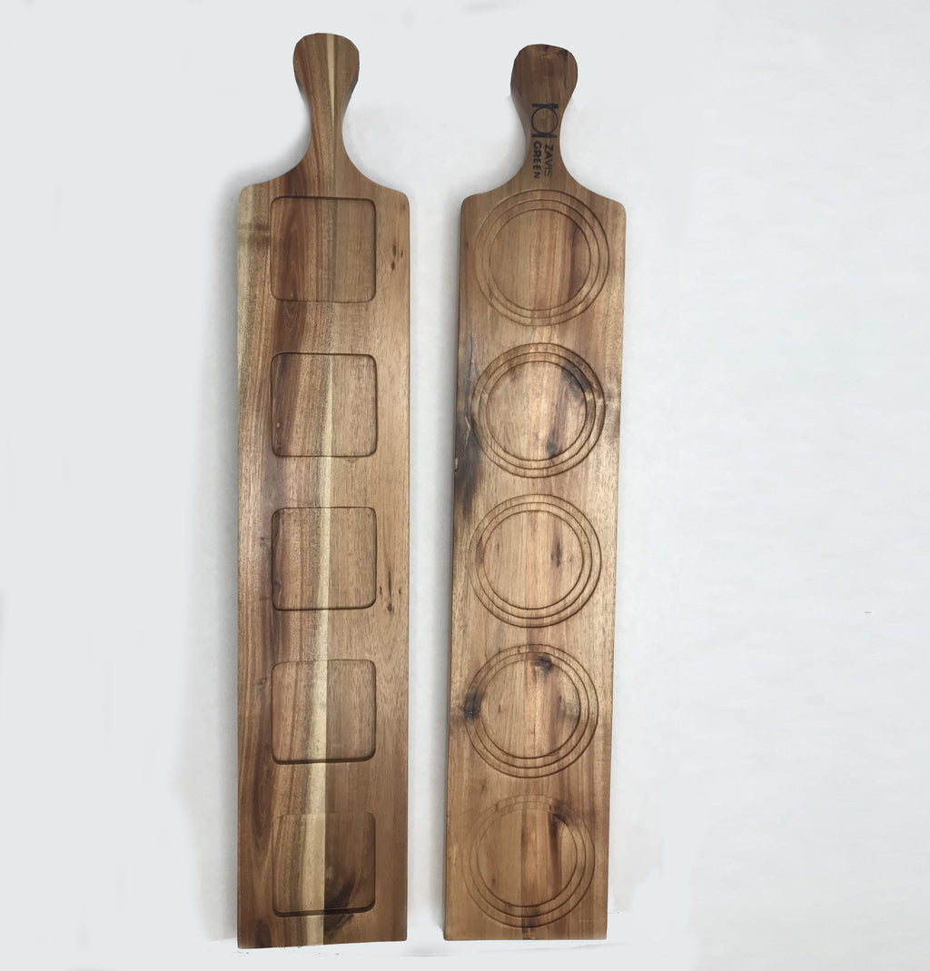 Zavis Green Acacia Wood 5 Hole Double-Sided Flight Board (Set of 3)