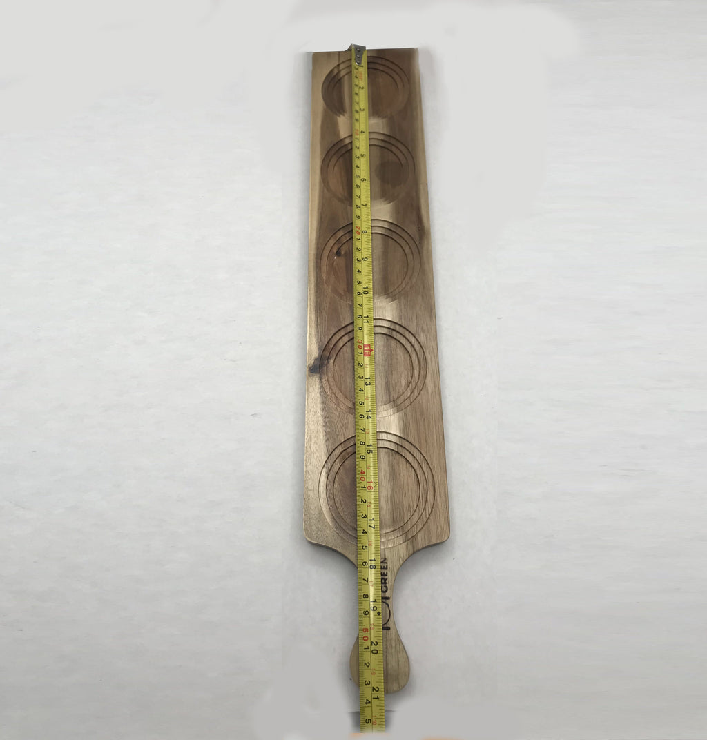 Zavis Green Acacia Wood 5 Hole Double-Sided Flight Board
