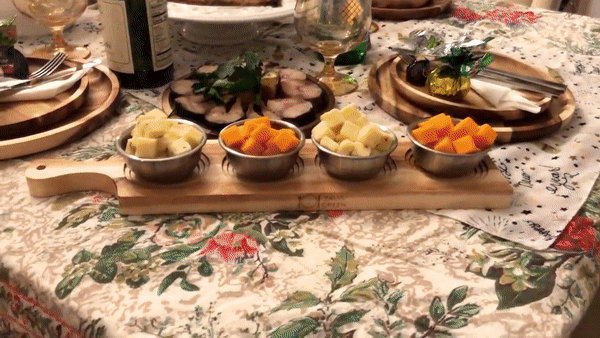 2 Large-sized Acacia Platters for Pizza and Salad Party Serving Set