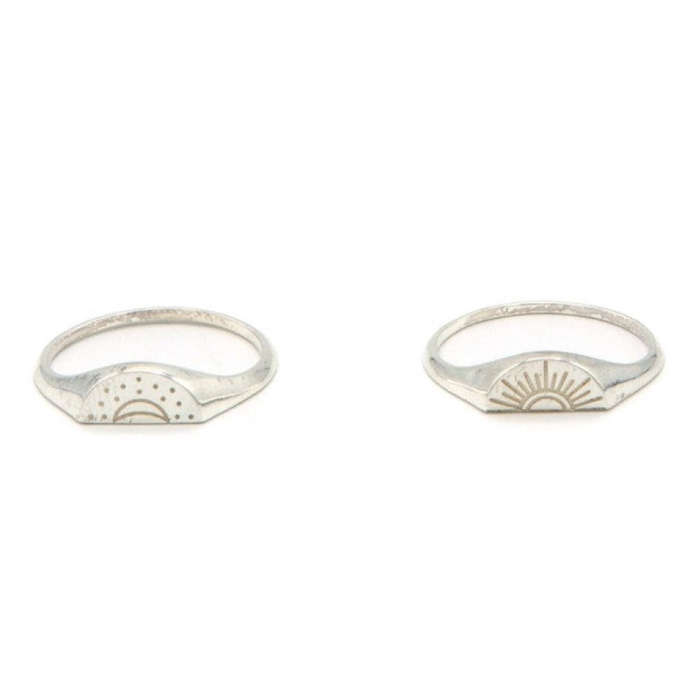 Soleil Moon Sterling Ring Set