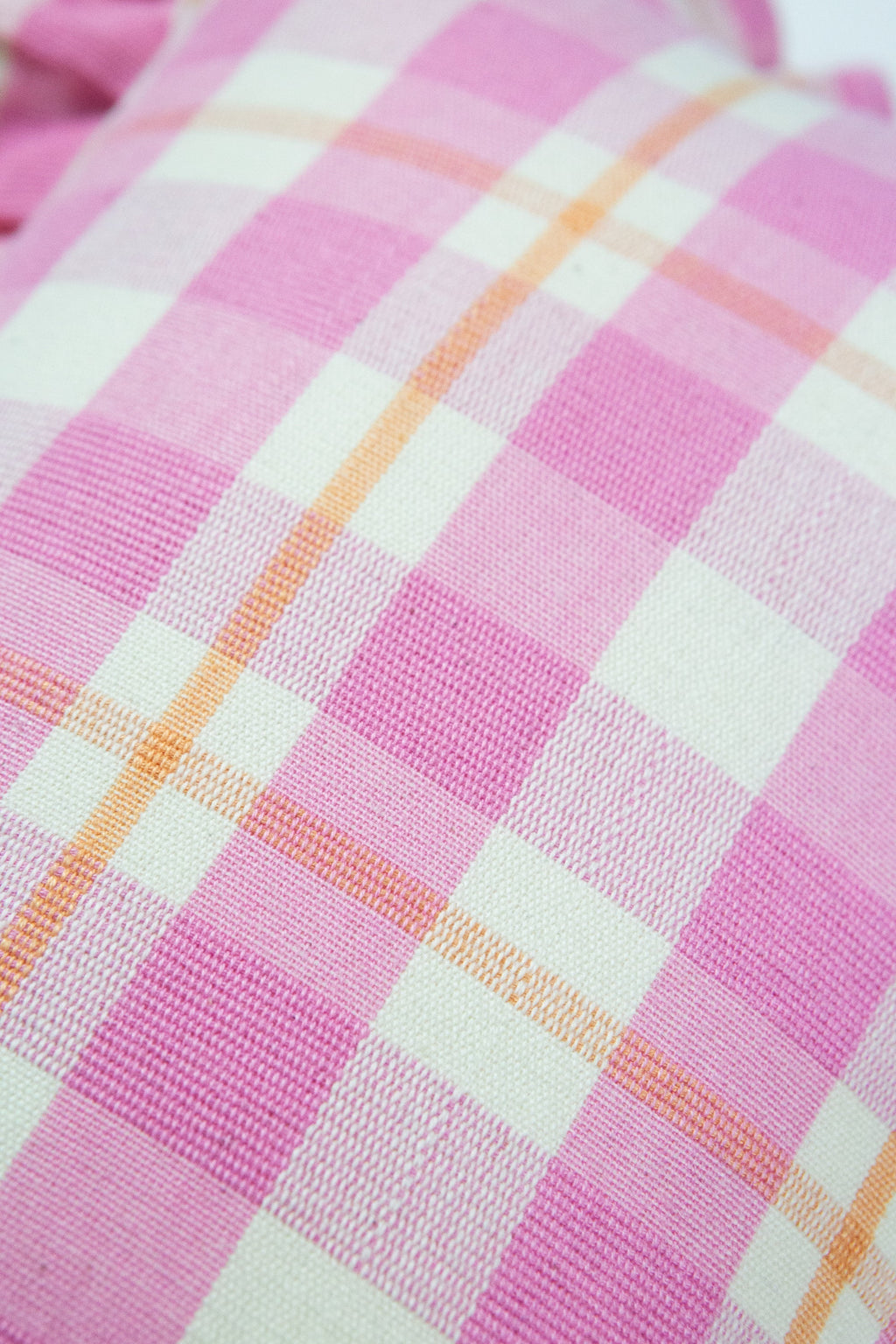 Archive NY Abigail Ruffle Plaid Pillow - Bubblegum