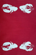 Four Lobster Red & Aqua Rug