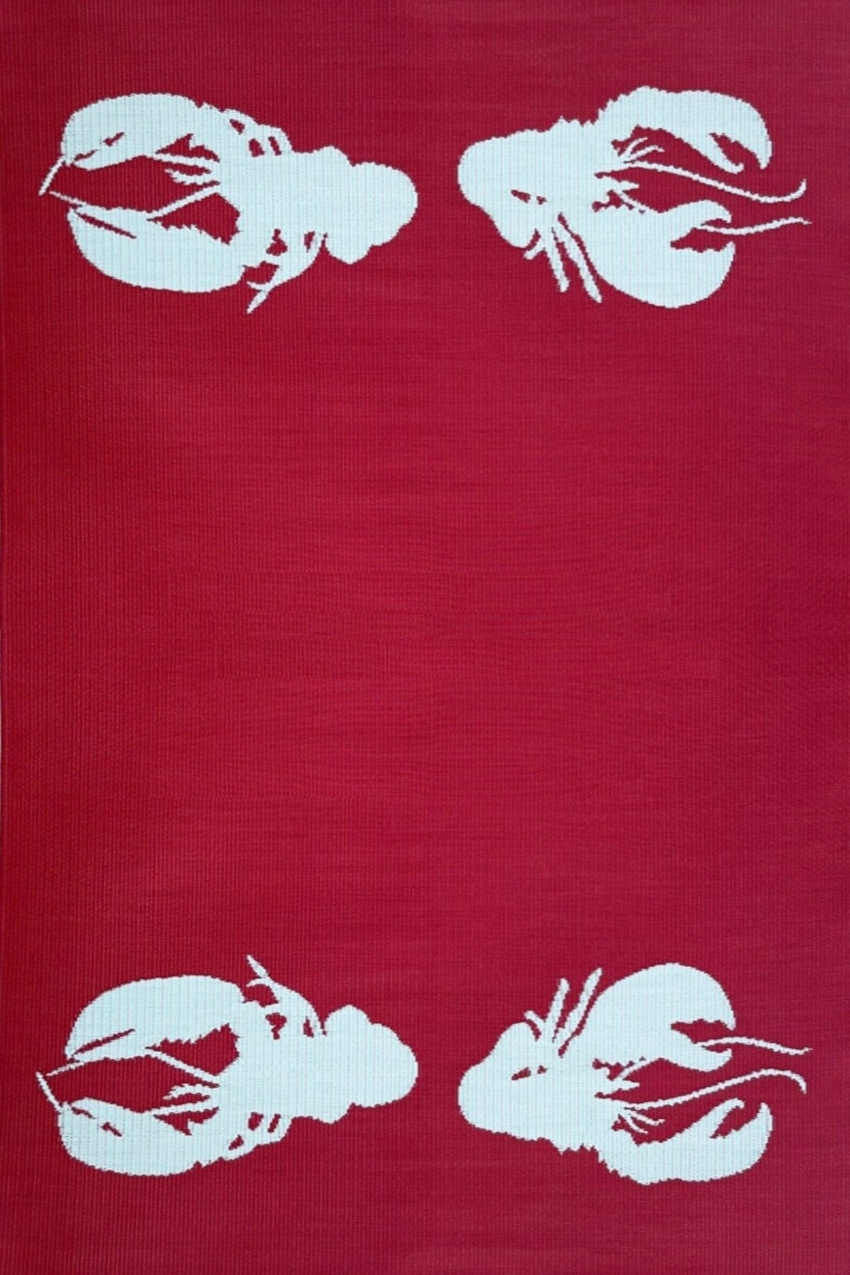 Four Lobster Red & Aqua Rug
