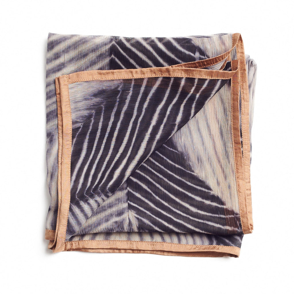 Samu Handcrafted Shibori Print Silk Chiffon Scarf