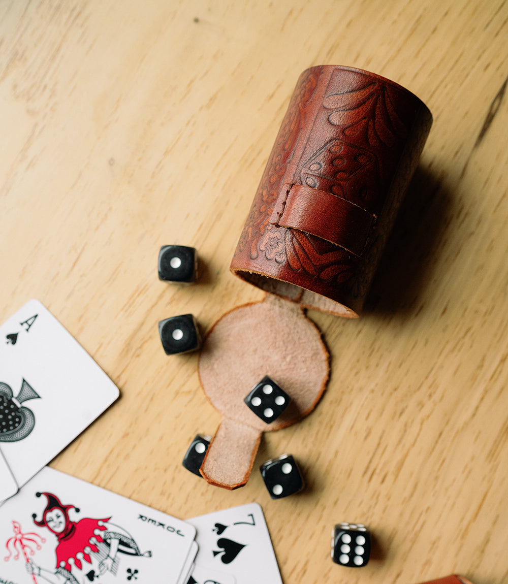 Leather Dice Cup Set (6 Dice)