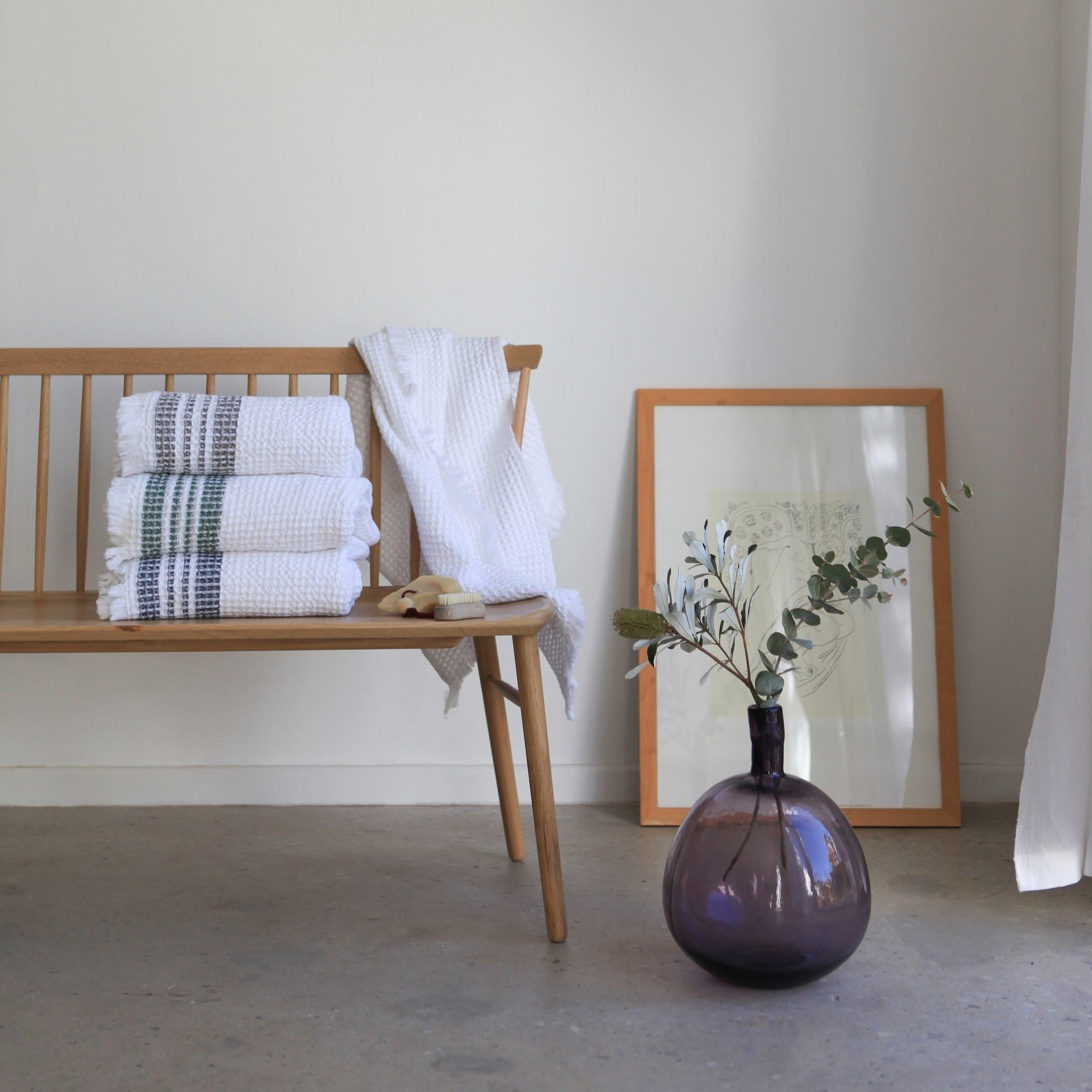 Organic Belgian Waffle Hand Towel - Ink