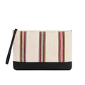 Antiochia Black Calfskin & Handloomed Fabric Clutch