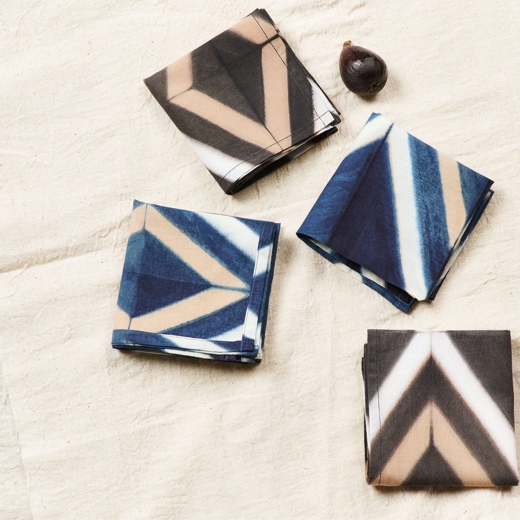 Tisa Handcrafted Shibori Print Cotton Table Napkin (Set of 4)