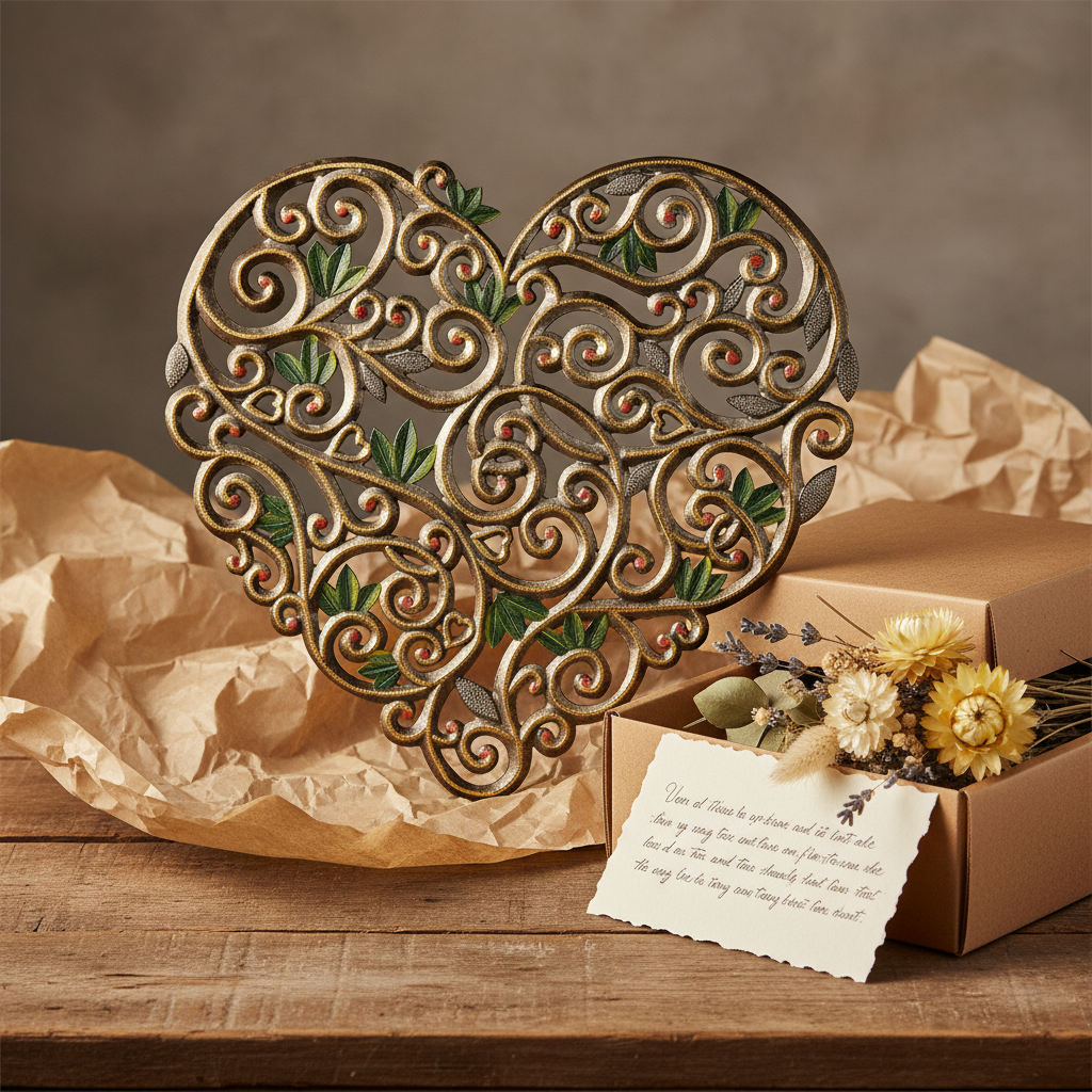 Painted Filigree Heart