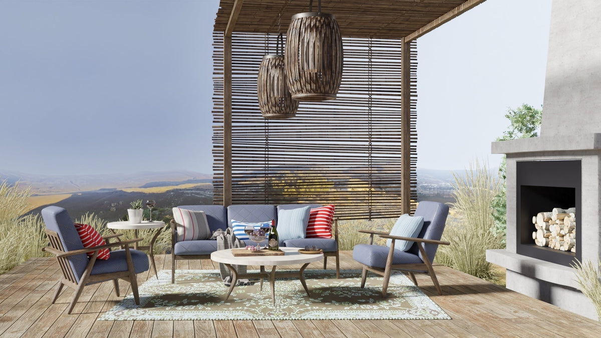 Garland Teal & Brown Outdoor Rug
